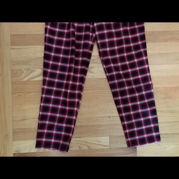 Forever 21 red plaid pleated trousers NEW - Picture 4 of 7